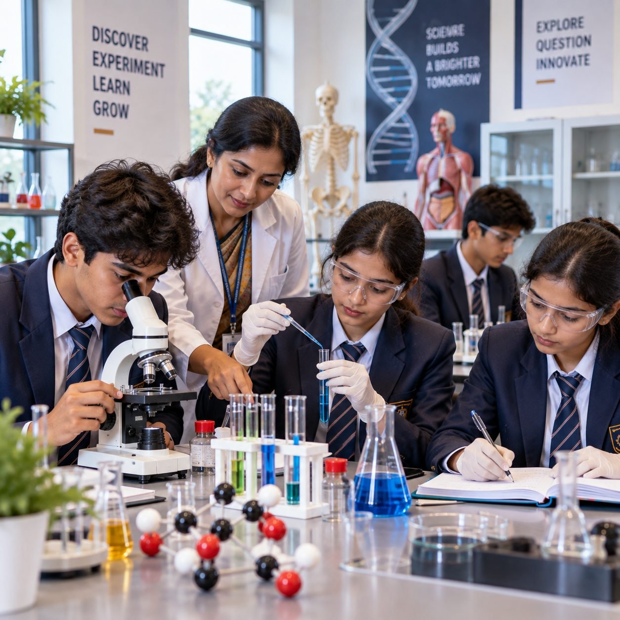 Science stream students at Ebenezer English High School
